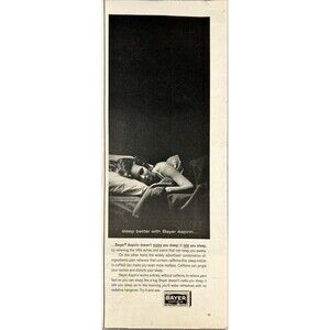 Bayer Aspirin "Sleep Better with Bayer" Vintage Print Ad 1964